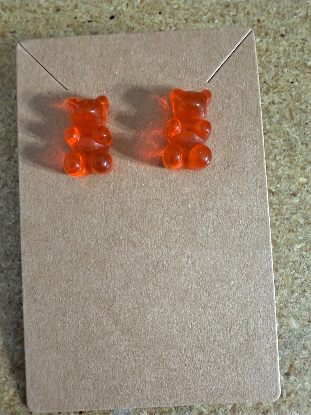 Orange Gummy Bear Stud Earrings - Women Jewelry